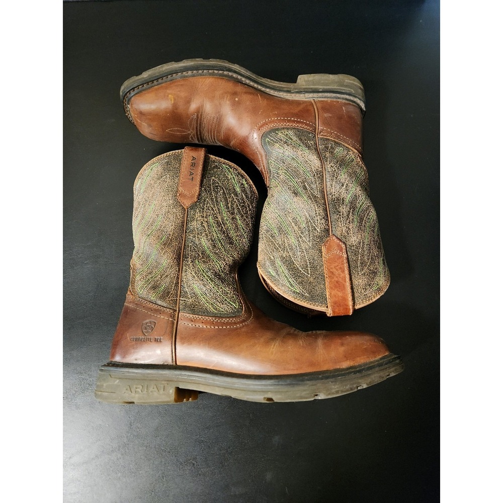 Ariat Groundbreaker Composite Toe Work Boots Brown Leather 10014229 Mens 10.5 D - Picture 7 of 9
